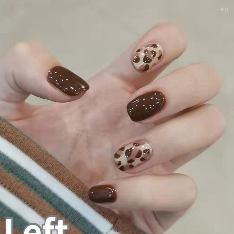 False Nails 24pcs Fake With Glue Designed Leopard Taro Purple Bandage Removable Wear Finished Product Manicure Patch, Leo 01
False Nails 24pcs Fake With Glue Designed Leopard Taro Purple Bandage Removable Wear Finished Product Manicure Patch, Leo 01