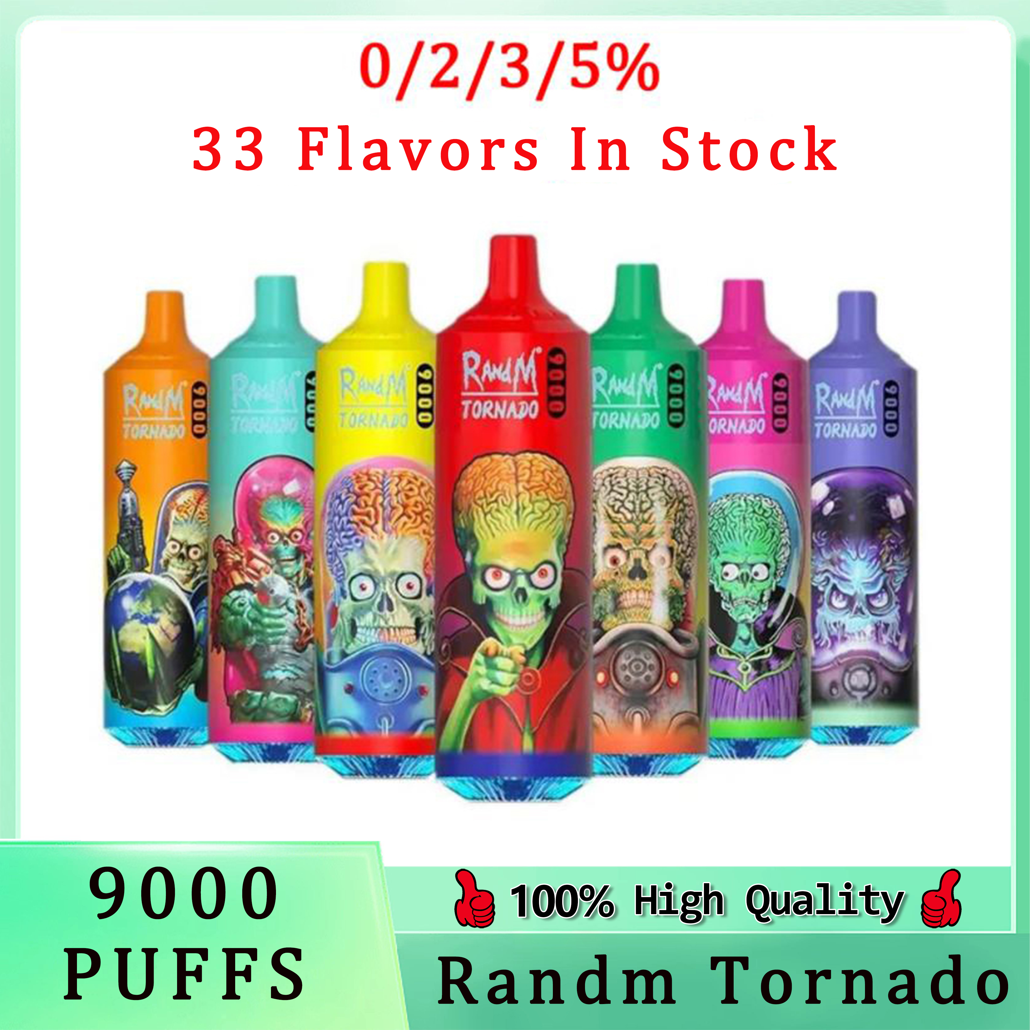 Original RandM Tornado 9000 Puffs Disposable E-cigarettes Features 18ml Vape 0/2/3/5% Rechargeable 850mAh Integrated Battery Associated 33 Flavors Available
Original RandM Tornado 9000 Puffs Disposable E-cigarettes Features 18ml Vape 0/2/3/5% Rechargeable 850mAh Integrated Battery Associated 33 Flavors Available