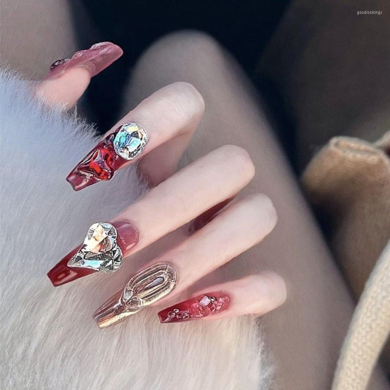False Nails 24Pcs Ballet Full Cover Fake Flower Butterfly Design With Rhinestones Wearable Press On Manicure Tips, D-86
False Nails 24Pcs Ballet Full Cover Fake Flower Butterfly Design With Rhinestones Wearable Press On Manicure Tips, D-86