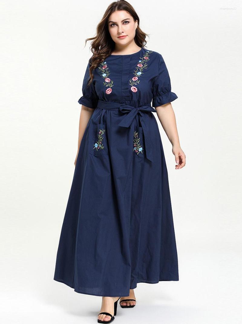 Ethnic Clothing Navy Blue Summer 2023 Loose Casual Dress Bandage Short Sleev Plus Size Maxi For Women Arabic Muslim Islamic Clothes
Ethnic Clothing Navy Blue Summer 2023 Loose Casual Dress Bandage Short Sleev Plus Size Maxi For Women Arabic Muslim Islamic Clothes