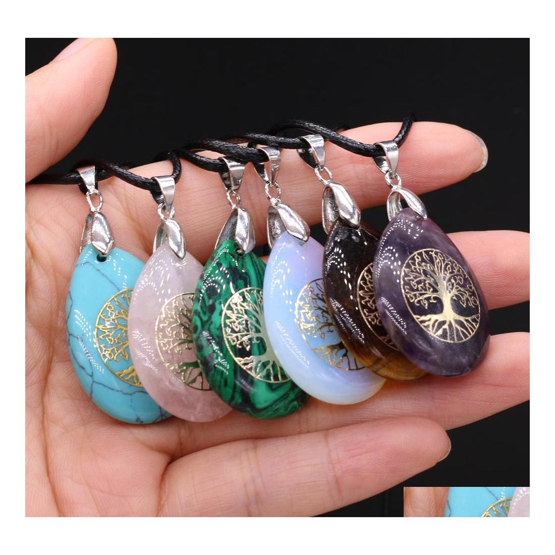 car dvr Pendant Necklaces Tree Of Life Pattern Reiki Healing Crystal Energy Waterdrop Stone Quartz Rope Fashion Women Men Jewelry Wholesale Dhlga
car dvr Pendant Necklaces Tree Of Life Pattern Reiki Healing Crystal Energy Waterdrop Stone Quartz Rope Fashion Women Men Jewelry Wholesale Dhlga
