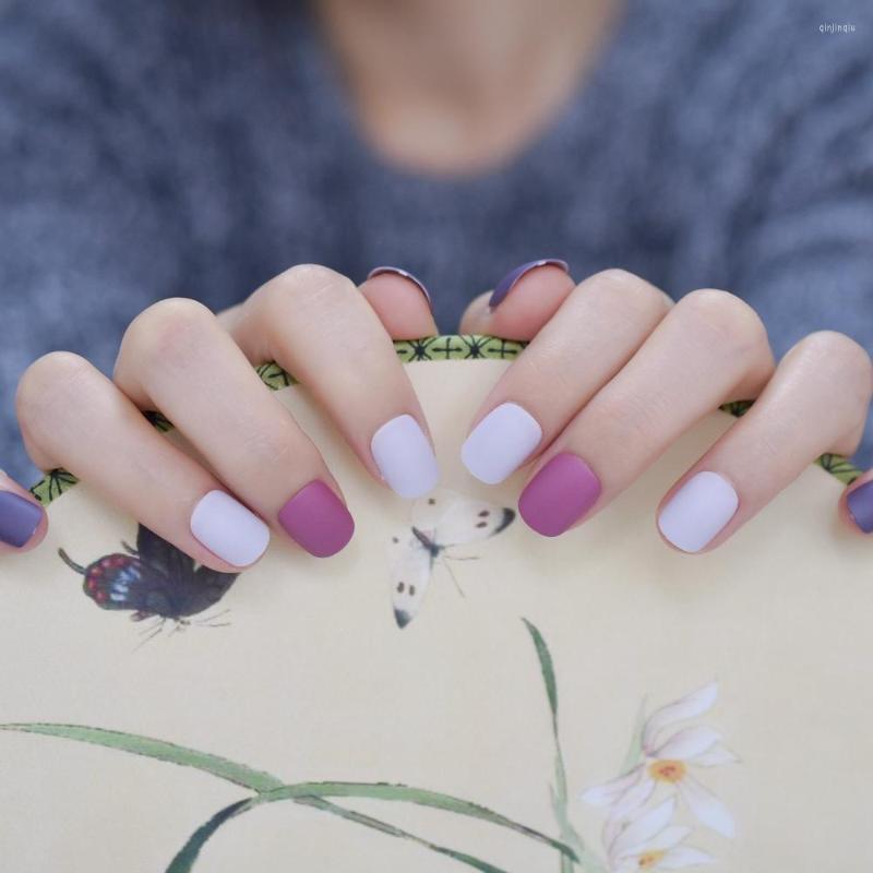 False Nails Mix Color Fake Press On Nude Rose Matte Adult Artificial Nail Short Purple 24 Ct, L5099
False Nails Mix Color Fake Press On Nude Rose Matte Adult Artificial Nail Short Purple 24 Ct, L5099