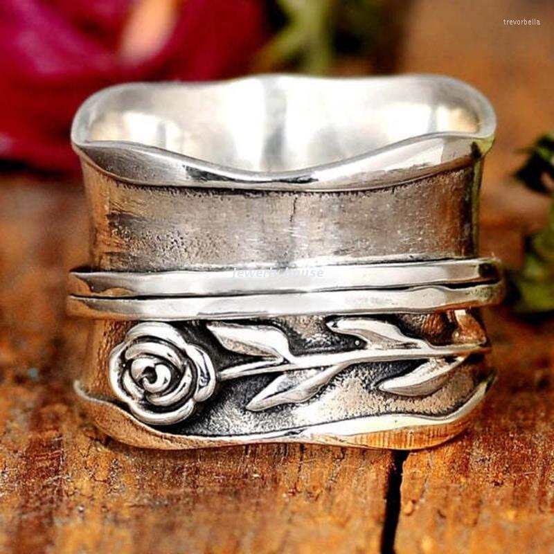 Cluster Rings Rotatable Rose Flower Ring Leaf Pattern Decompression Rotating For Ladies LXAE
Cluster Rings Rotatable Rose Flower Ring Leaf Pattern Decompression Rotating For Ladies LXAE