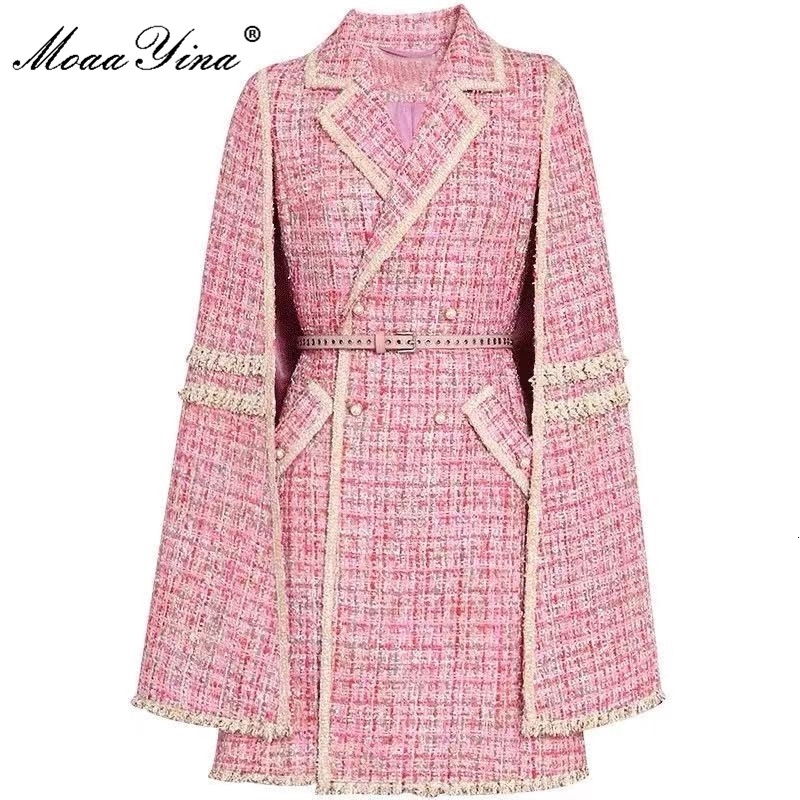 Women s Jackets MoaaYina Fashion Designer Autumn Winter Pink Tweed Outerwear Turn down Collar Sashes cloak Overcoat coat 230225
Women s Jackets MoaaYina Fashion Designer Autumn Winter Pink Tweed Outerwear Turn down Collar Sashes cloak Overcoat coat 230225