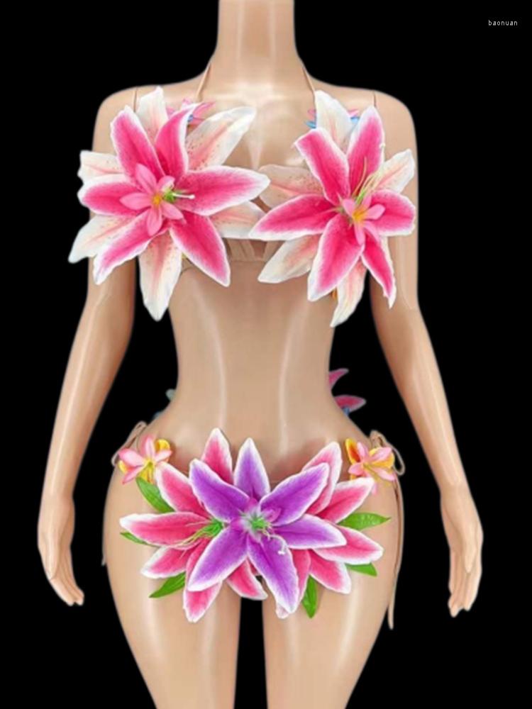 Stage Wear Sexy Flower Halter Bikini Sets For Women Carnival Drag Queen Outfits Party Club Celebration Clothing Showgirl Costumes, Dress
Stage Wear Sexy Flower Halter Bikini Sets For Women Carnival Drag Queen Outfits Party Club Celebration Clothing Showgirl Costumes, Dress