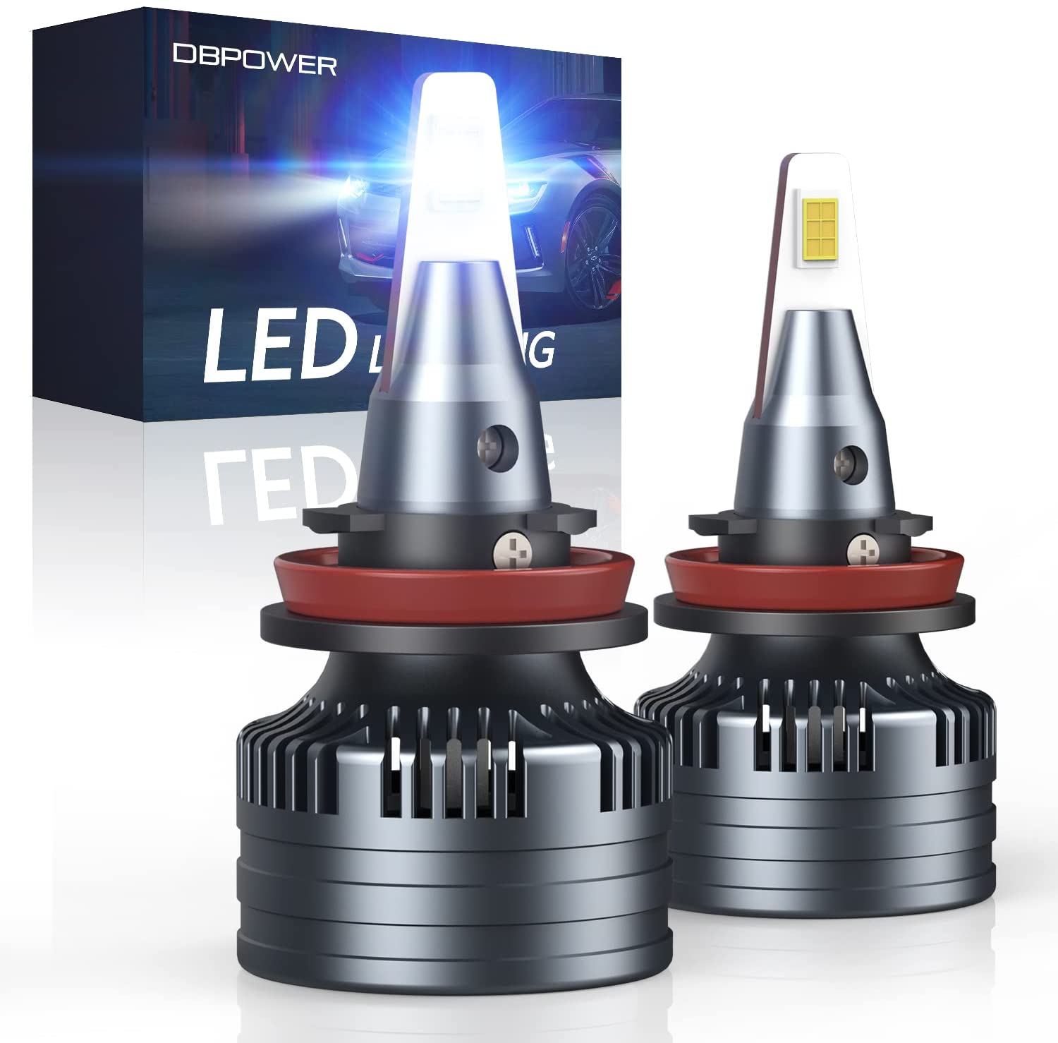 DBPOWER H11/H9/H8 LED Headlight Bulbs Combo,80W 14000 Lumens, 500% Brighter LED Headlights Conversion Kits 6500K Cool White,Pack of 2
DBPOWER H11/H9/H8 LED Headlight Bulbs Combo,80W 14000 Lumens, 500% Brighter LED Headlights Conversion Kits 6500K Cool White,Pack of 2