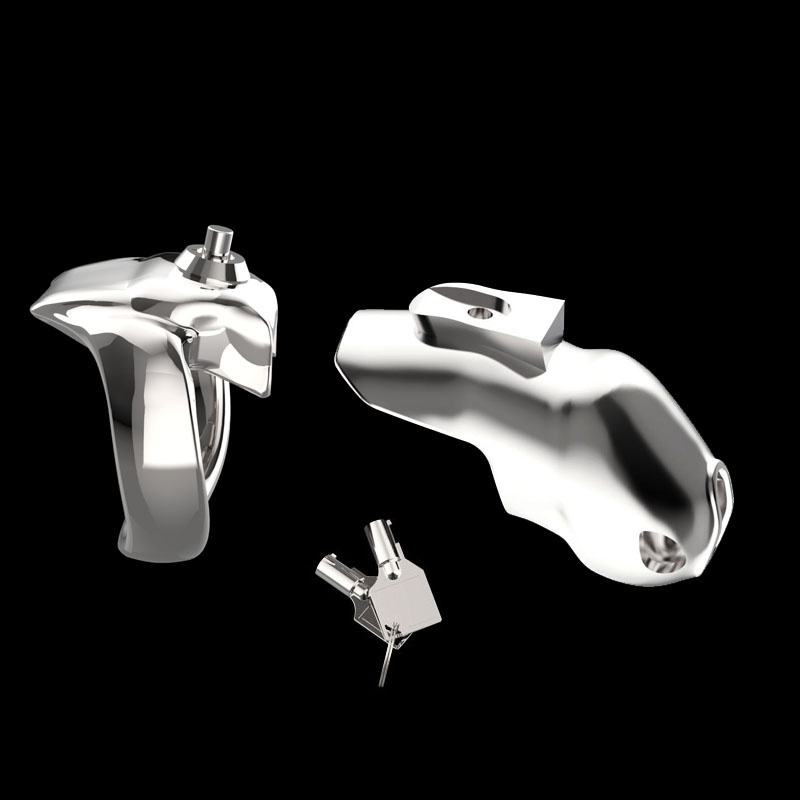 Cockrings 316 Stainless Steel Metal HT-V5 Click Lock Padlock Male Chastity Device Cock Cage Penis Ring Bondage Belt Fetish Adult Sex Toys 230227 - view 6
