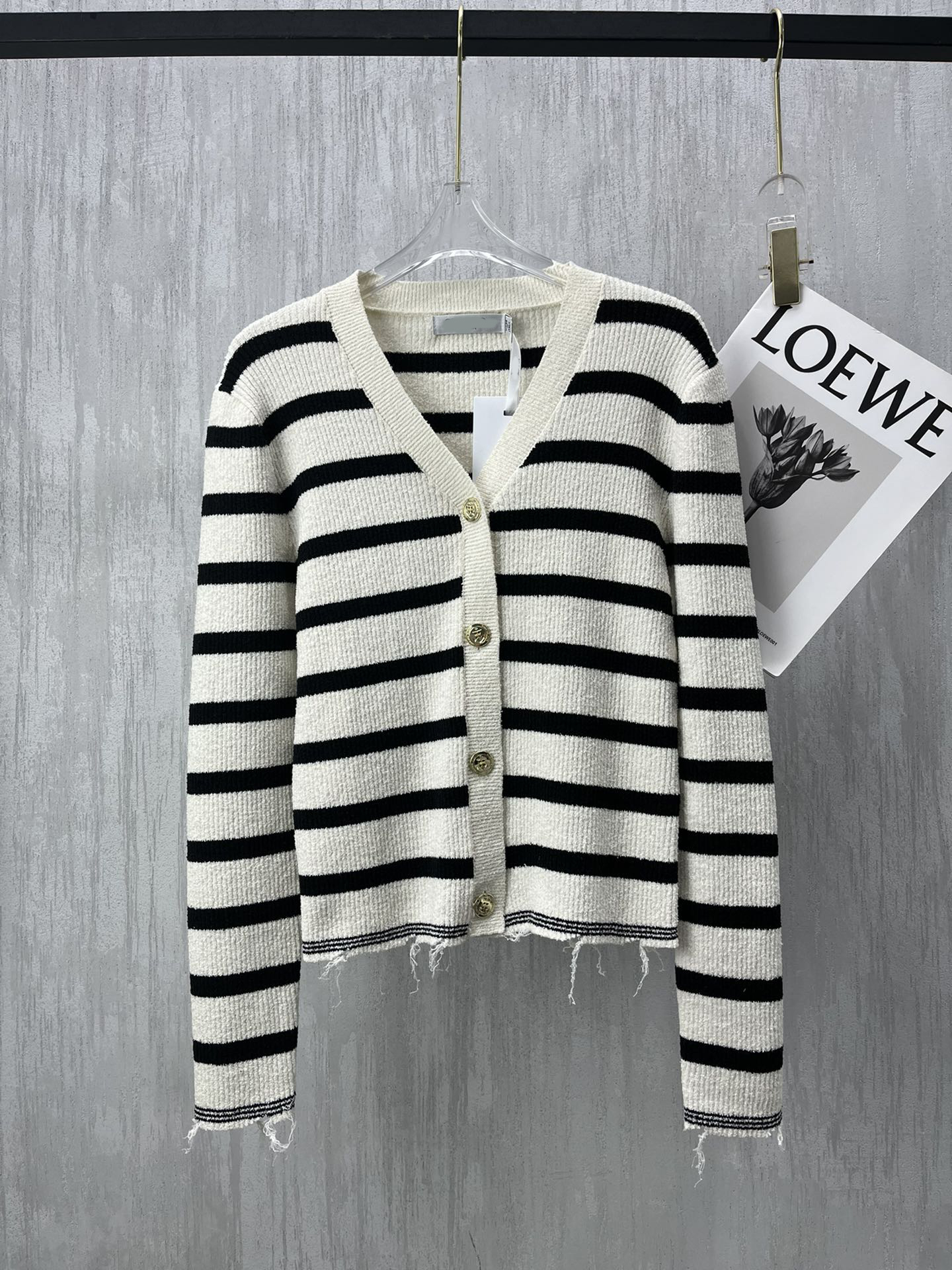 Women's Sweaters V-neck long sleeveClassic black and white striped sailor style sweater cardigan, Ivory
Women's Sweaters V-neck long sleeveClassic black and white striped sailor style sweater cardigan, Ivory