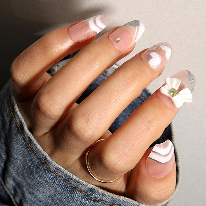 False Nails White Bow Ballet Long Paragraph Fake Nail Patch & Waves Finished SAL99, Jelly glue model
False Nails White Bow Ballet Long Paragraph Fake Nail Patch & Waves Finished SAL99, Jelly glue model