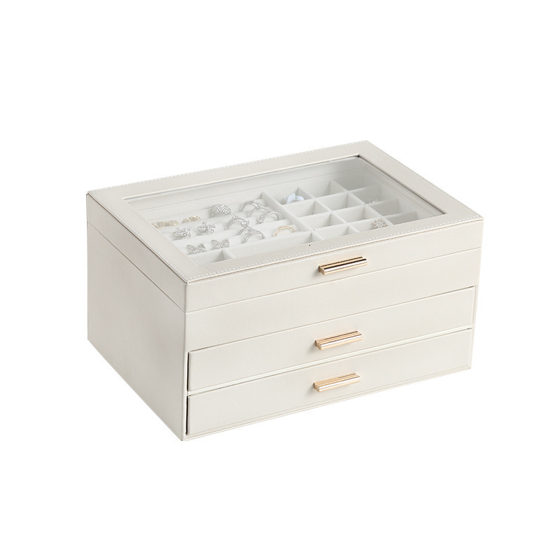 Jewelry Boxes WEJEBOX Green Leather Jewelry Box Jewelry Organizer Earring Ring Bracelet Storage Box Gifts Joyeros Organizador De Joyas 230227