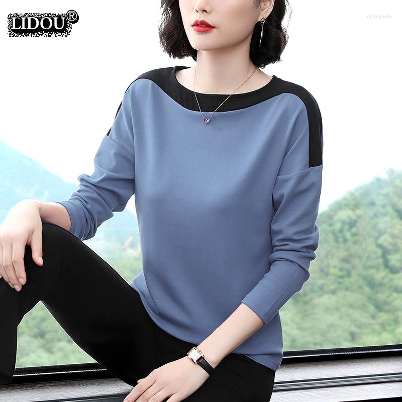 Women's T Shirts Casual Comfortable Cotton Long Sleeved Tops Fashion Slim Patchwork Color O-neck Skinny Wild Simple T-shirts Women's, Blue
Women's T Shirts Casual Comfortable Cotton Long Sleeved Tops Fashion Slim Patchwork Color O-neck Skinny Wild Simple T-shirts Women's, Blue