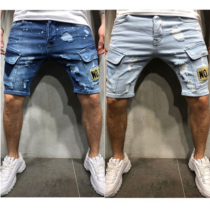 Jeans Shorts Men Cool Street Clothes Mens Stretchy Ripped Skinny Biker Destroyed Taped Denim, 5001
Jeans Shorts Men Cool Street Clothes Mens Stretchy Ripped Skinny Biker Destroyed Taped Denim, 5001