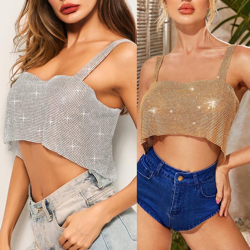 

Women' Tanks & Camis Diamonds Metal Tank Tops Lady Sexy Women Crop Top Clothing Fashion Backless Night Club PartyHollow Out Plunge Halter, Floral corset