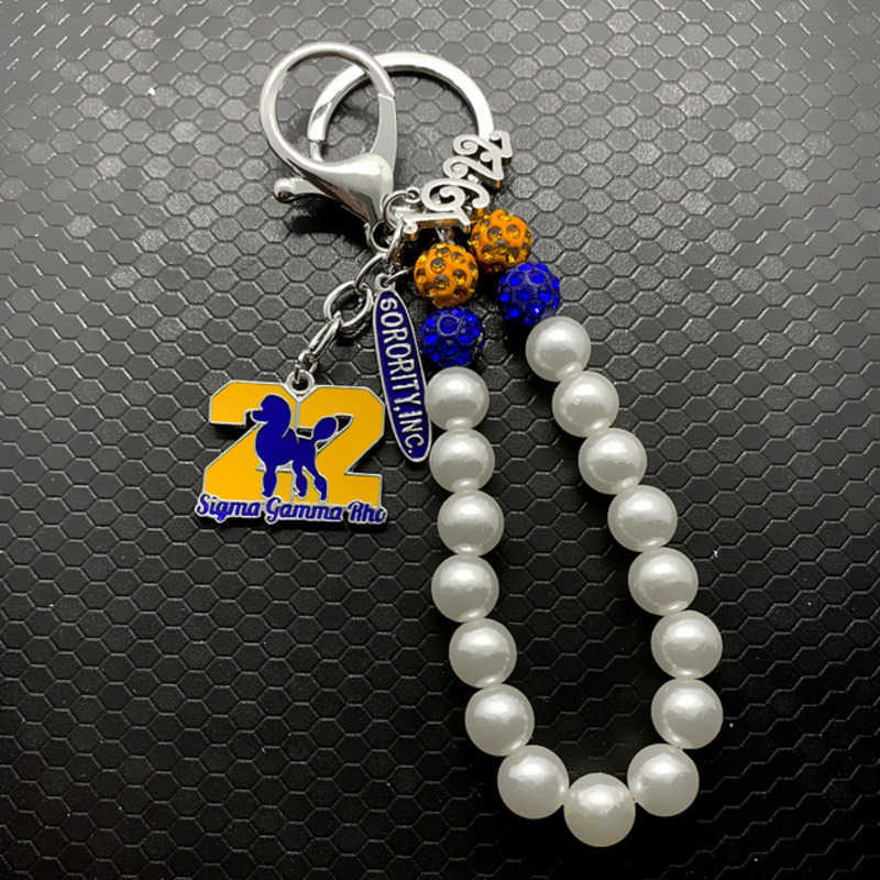 Greek Letter Society SIGMA GAMMA RHO Sorority Jewelry Poodle Pendant Metal Keychain White Pearl Chain Key Ring
Greek Letter Society SIGMA GAMMA RHO Sorority Jewelry Poodle Pendant Metal Keychain White Pearl Chain Key Ring