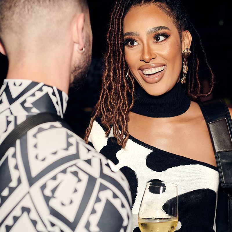 Casual Dresses Women Knit Cow Print Sweater Dress Clothes Maxi Evening Casual Elegant Party Sexy Knitted Long Birthday Crochet Formal Dresses 230227wt