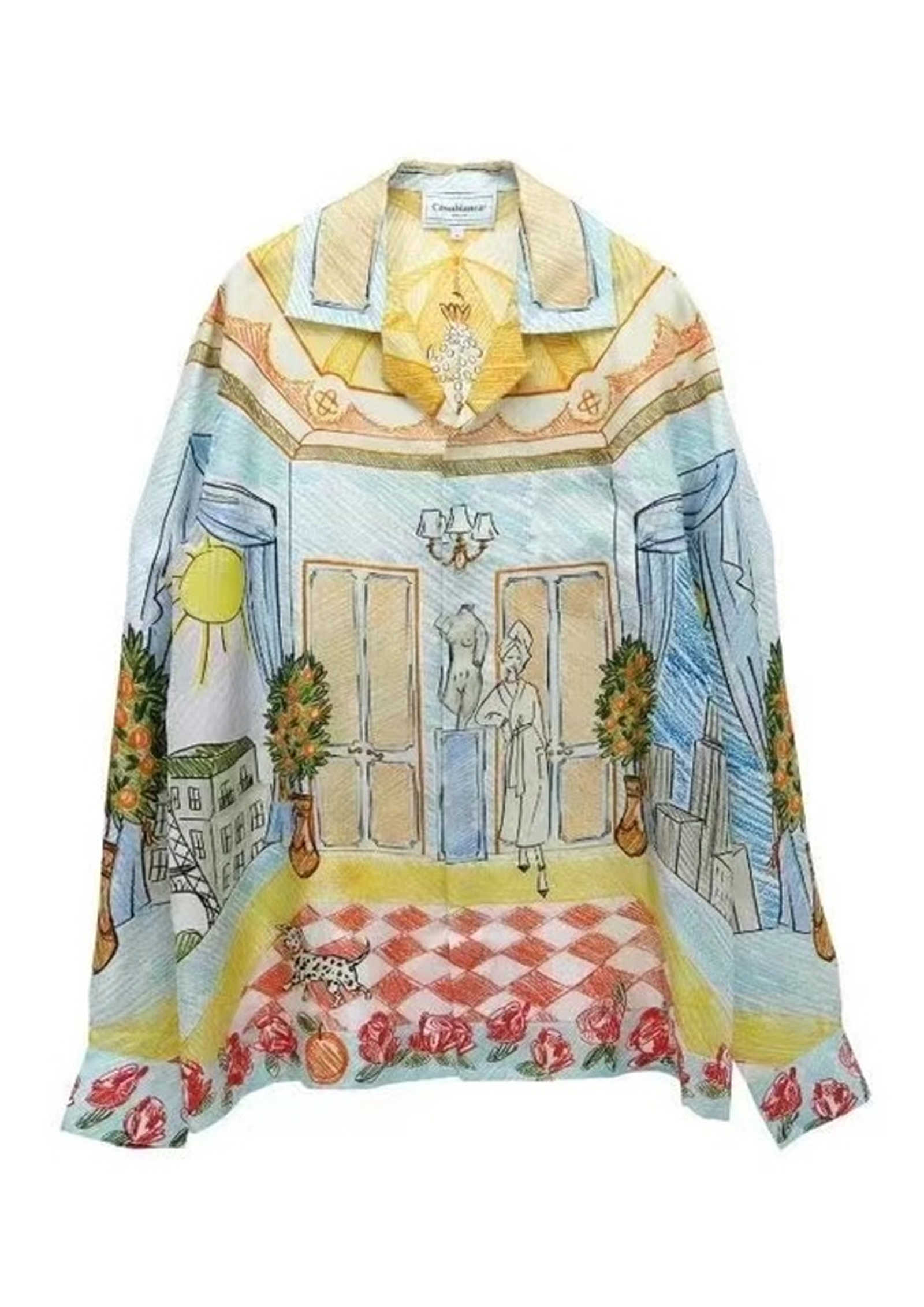 23ss New Casablanca Hawaii beach shirt Men and Women Sculpture Girl Home Couple Print Long Sleeve Shirt, As shown in figure
23ss New Casablanca Hawaii beach shirt Men and Women Sculpture Girl Home Couple Print Long Sleeve Shirt, As shown in figure