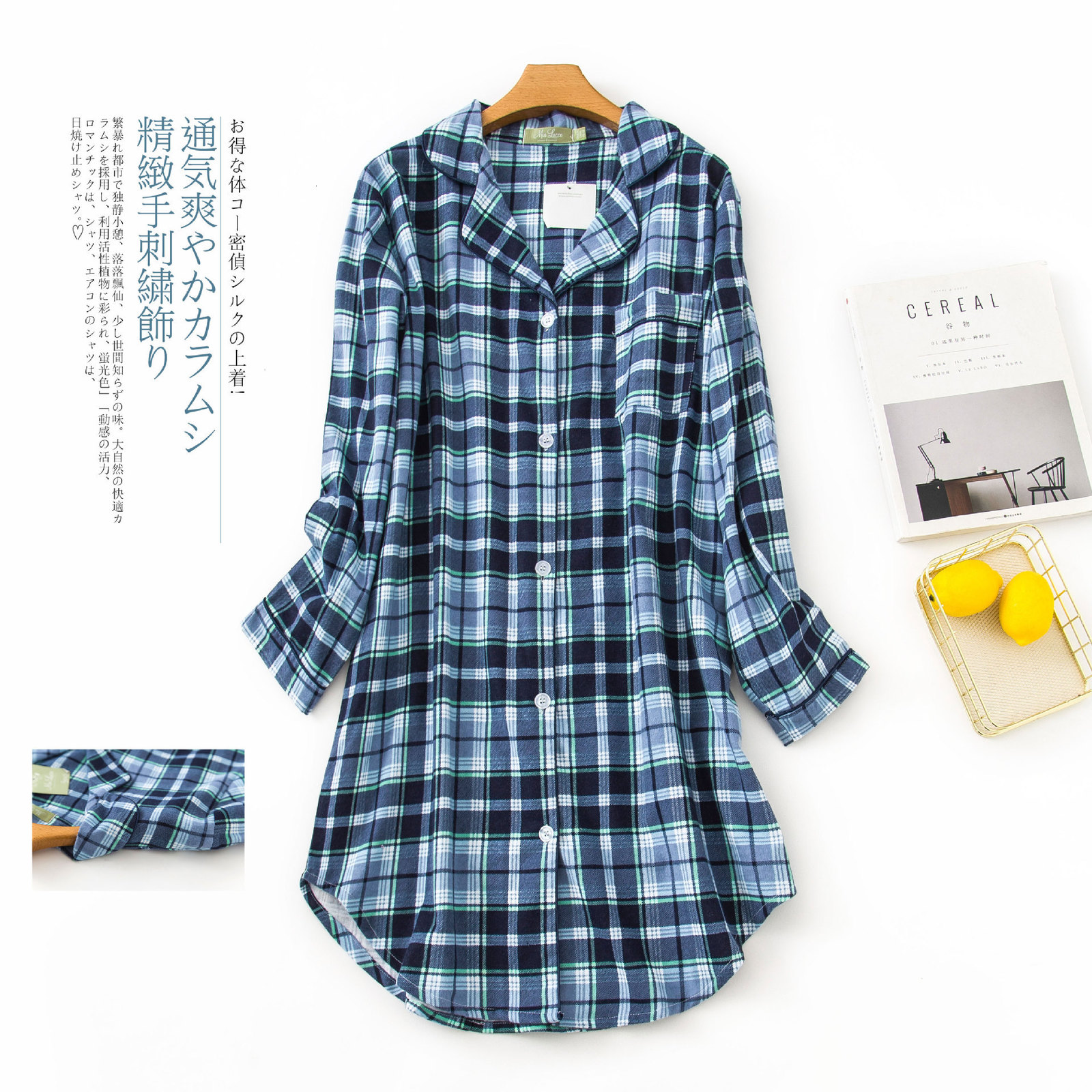 Women's Sleepwear 100% Brushed Cotton Nightshirts Women Nightgowns Sleepwear Winter Plus Size Autumn Sleepshirts Fresh Female Night Dress 230227