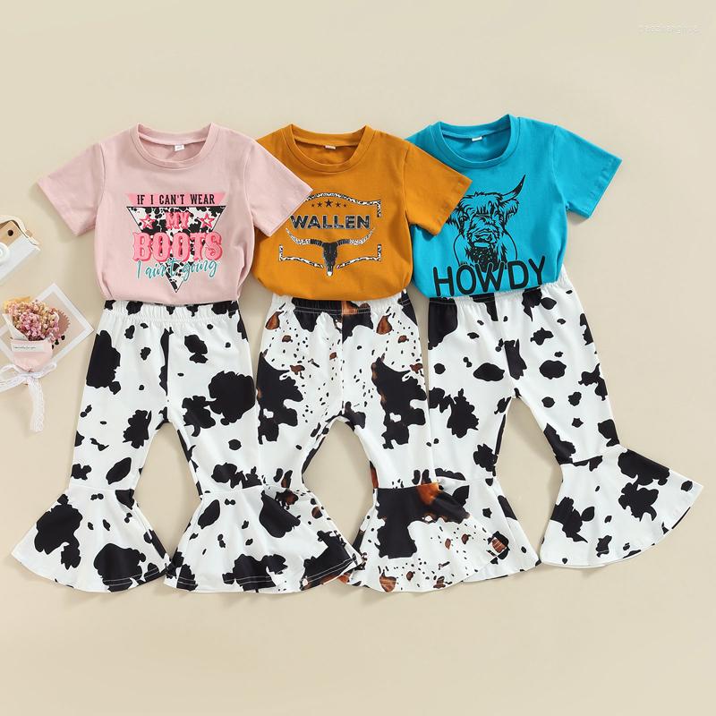 Clothing Sets 2023-11-18 Lioraitiin 0-6Years Toddler Baby Girl 2Pcs Set Short Sleeve Cow Head Letter Print T-shirt Flare Pant
Clothing Sets 2023-11-18 Lioraitiin 0-6Years Toddler Baby Girl 2Pcs Set Short Sleeve Cow Head Letter Print T-shirt Flare Pant