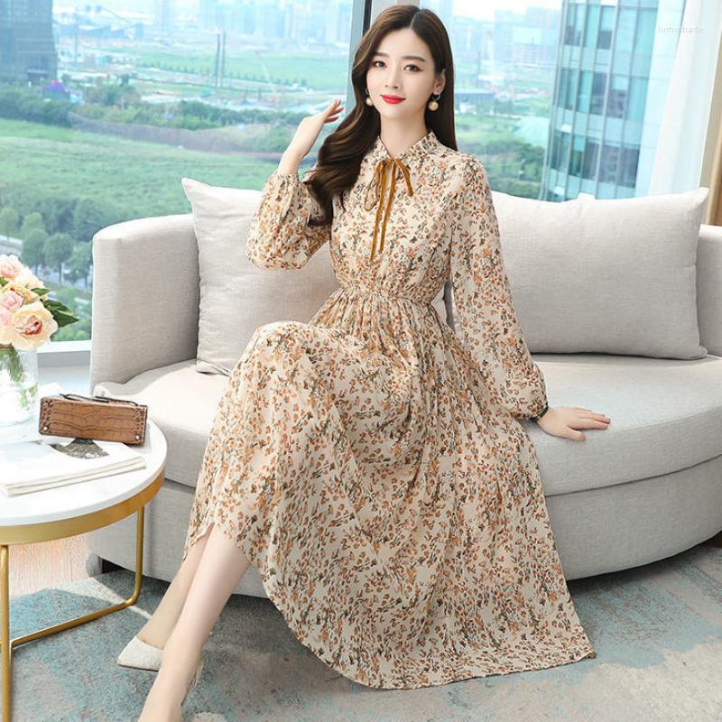 Casual Dresses 2023 Spring Summer Korean Long-sleeved Floral Dress Female Slim French Large Size Long Bottoming Women's Elegant, Apricot
Casual Dresses 2023 Spring Summer Korean Long-sleeved Floral Dress Female Slim French Large Size Long Bottoming Women's Elegant, Apricot