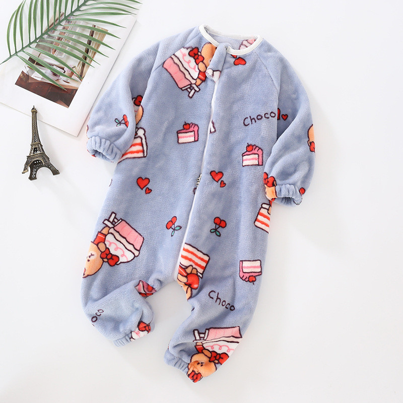 Pajamas Baby Pajamas For Boys Girls Thick Warm Pajama Autumn Children Flannel Onesies Jumpsuits Winter Kids Cartoon Blanket Sleepwear 230227