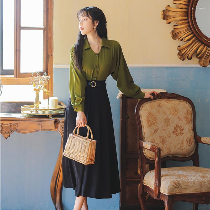 Casual Dresses Elegant Ladies Fashion Shirt Style Lantern Sleeve Stitching Black Vintage French Dress Y2K Women' Clothing 2023, Photo color
Casual Dresses Elegant Ladies Fashion Shirt Style Lantern Sleeve Stitching Black Vintage French Dress Y2K Women' Clothing 2023, Photo color
