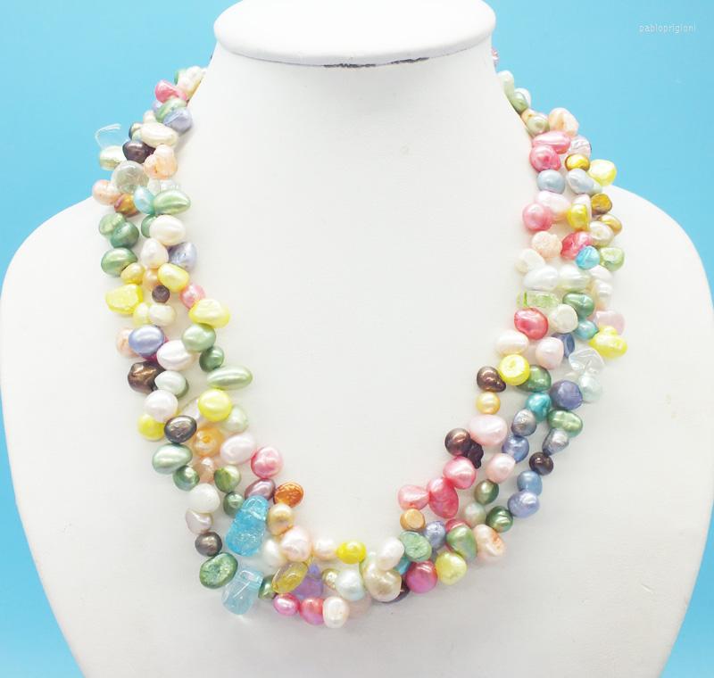 Choker 3 Strands Mixed Color Natural Pearl Necklace 19"
Choker 3 Strands Mixed Color Natural Pearl Necklace 19"