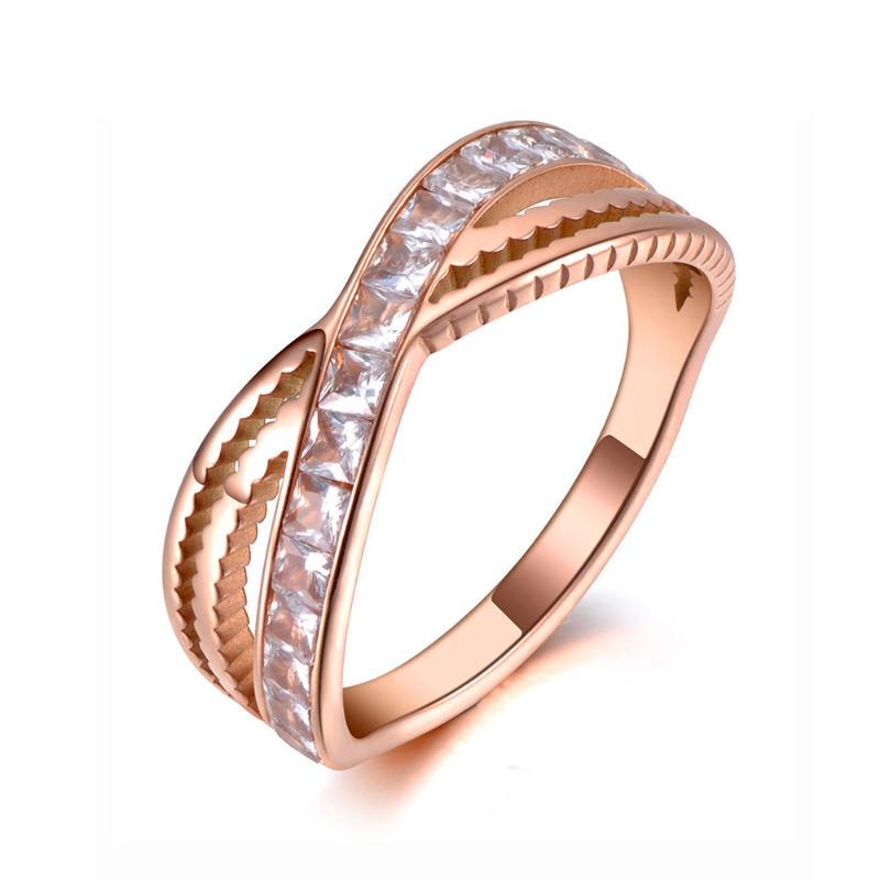 Wedding Rings Fashion Titanium Stainless Steel X Shape Female Ring Jewelry Rose Gold Mosaic CZ Crystal For Women R19142
Wedding Rings Fashion Titanium Stainless Steel X Shape Female Ring Jewelry Rose Gold Mosaic CZ Crystal For Women R19142