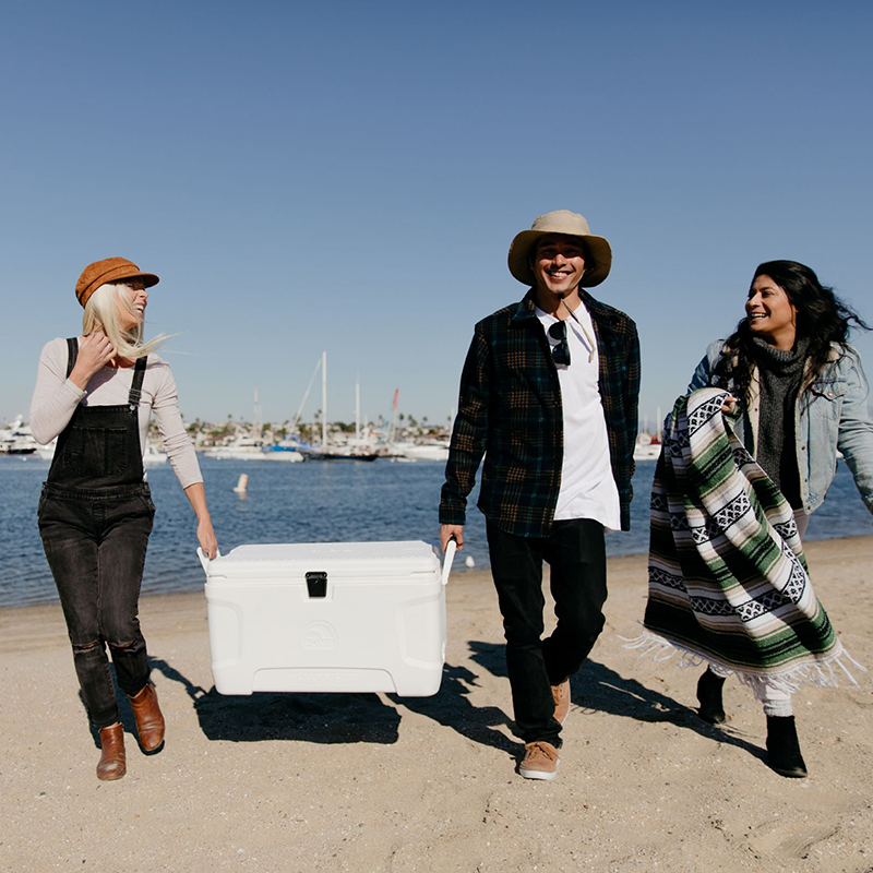 Igloo 70 Qt Marine 5 Day Cooler Ice Chest White compass
