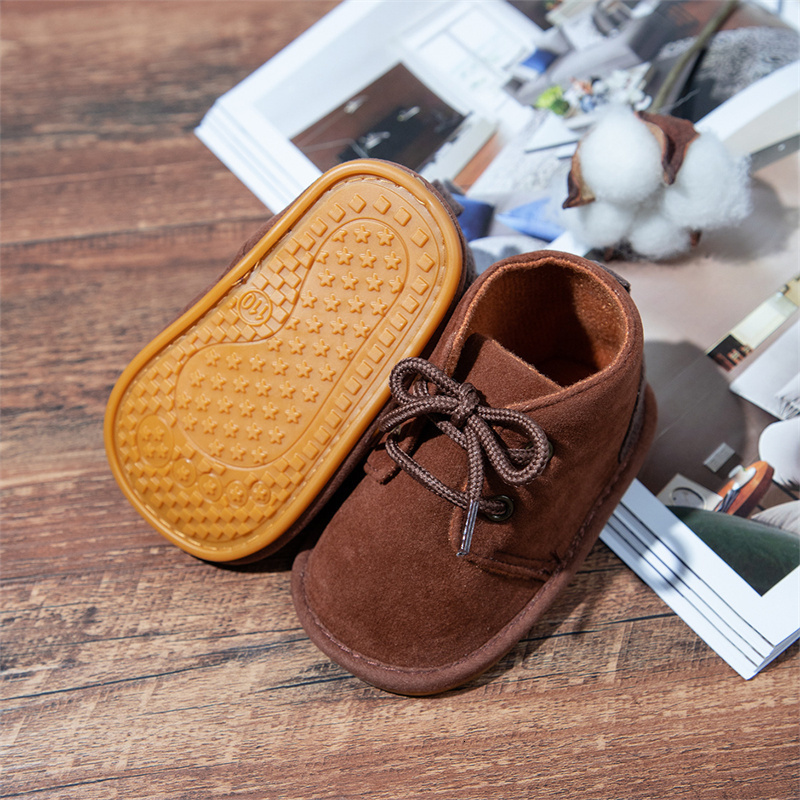 First Walkers Autumn Toddler Infant Shoes Fashion Lace-up Soft Rubber Sole Cotton Non-slip Casual Baby Shoes for Boy Girl Ankle Boots Walkers 230227