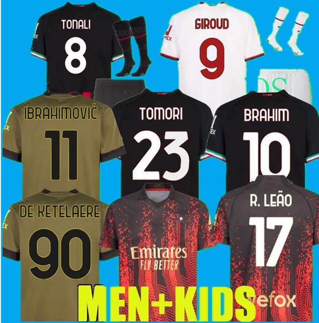 22 23 4TH IBRAHIMOVIC GIROUD Soccer Jerseys 2023 THEO BRAHIM TONALI ROMAGNOLI R.LEAO S.CASTILLEJO KESSIE SAELEMAEKERS Football Shirt AC MILANS uniform Men kids kit, Kids size
22 23 4TH IBRAHIMOVIC GIROUD Soccer Jerseys 2023 THEO BRAHIM TONALI ROMAGNOLI R.LEAO S.CASTILLEJO KESSIE SAELEMAEKERS Football Shirt AC MILANS uniform Men kids kit, Kids size