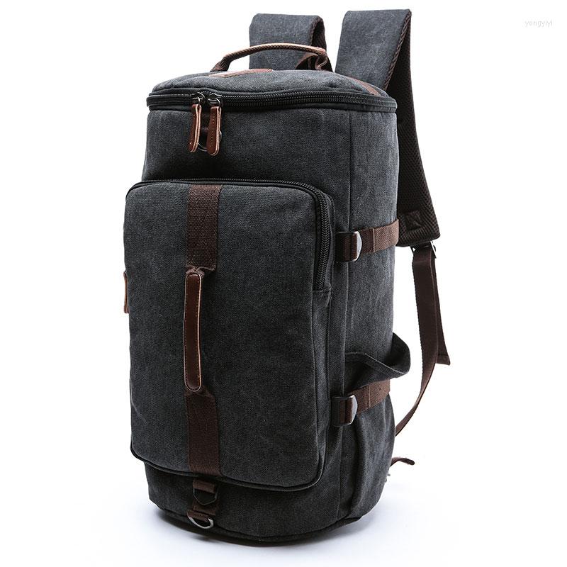 Backpack Men's Large Capacity Cylinder Canvas Luggage Travel Waterproof Solid Leather Casual, Dark blue-b
Backpack Men's Large Capacity Cylinder Canvas Luggage Travel Waterproof Solid Leather Casual, Dark blue-b
