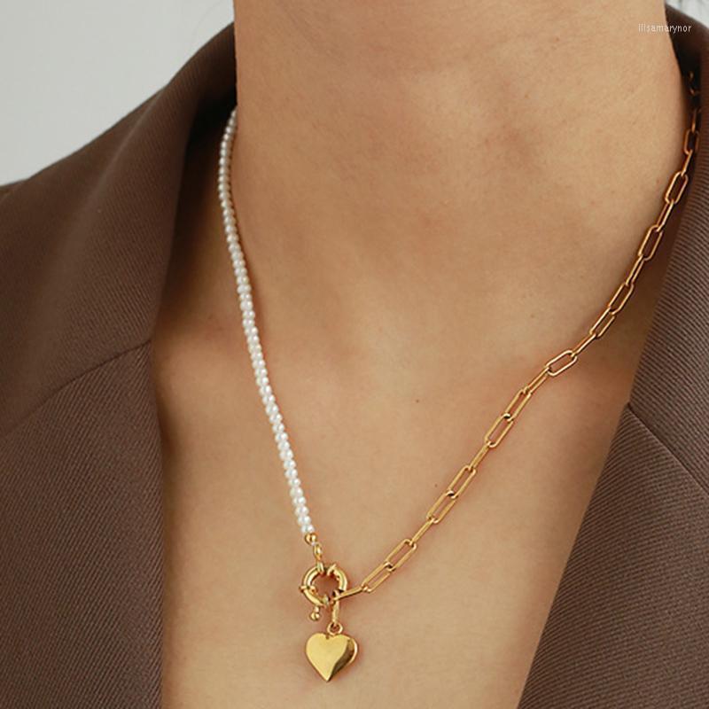 Choker Chokers Real Pearl Necklace With Gold Heart Link Chain Splicing Elegant Dainty Summer Jewelry Simple DropshipChokers Llis22
Choker Chokers Real Pearl Necklace With Gold Heart Link Chain Splicing Elegant Dainty Summer Jewelry Simple DropshipChokers Llis22