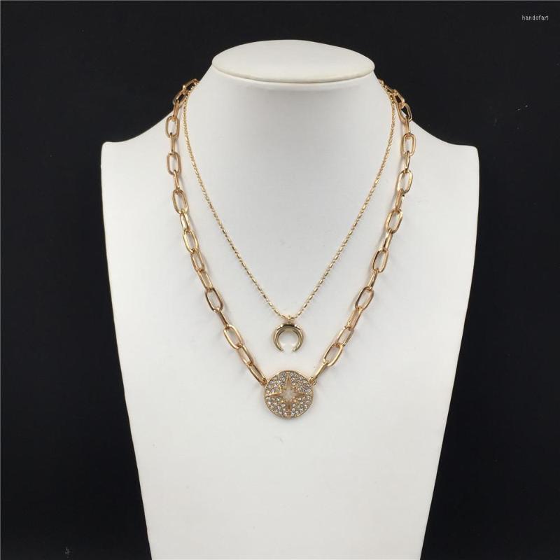 Pendant Necklaces Gorgeous Clear Stone Decorated Hollow Star With Horn Necklace For Women Girl Casual Vintage Elegant Jewelry Accessory
Pendant Necklaces Gorgeous Clear Stone Decorated Hollow Star With Horn Necklace For Women Girl Casual Vintage Elegant Jewelry Accessory