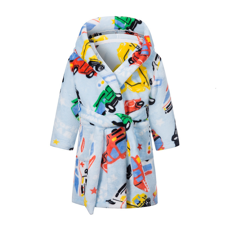 Pajamas Kids Bathrobe Children Clothing Flannel Bath Robe Clothes Baby Girls Boy Cartoon Soft Sleepwear Bath Pajamas Teenager Clothes 230227