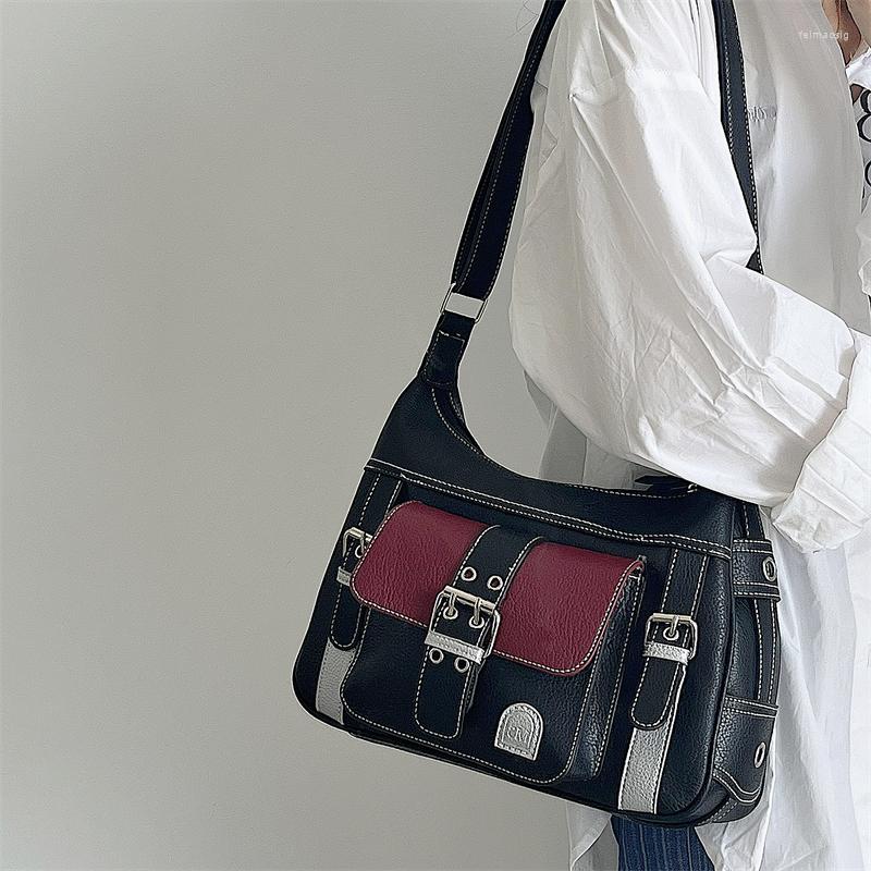 Evening Bags Y2k Girls Retro Shoulder Contrast Color Women's Vintage Messenger Bag Trendy Cool Ladies PU Tote Purse Handbags, Black
Evening Bags Y2k Girls Retro Shoulder Contrast Color Women's Vintage Messenger Bag Trendy Cool Ladies PU Tote Purse Handbags, Black