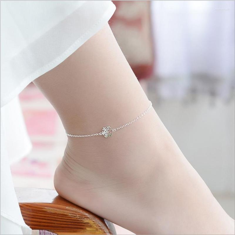 Anklets Trendy Snowflake Female Jewelry Girl Romantic 925 Sterling Silver Bracelets For Women Christmas Accessories Lady
Anklets Trendy Snowflake Female Jewelry Girl Romantic 925 Sterling Silver Bracelets For Women Christmas Accessories Lady