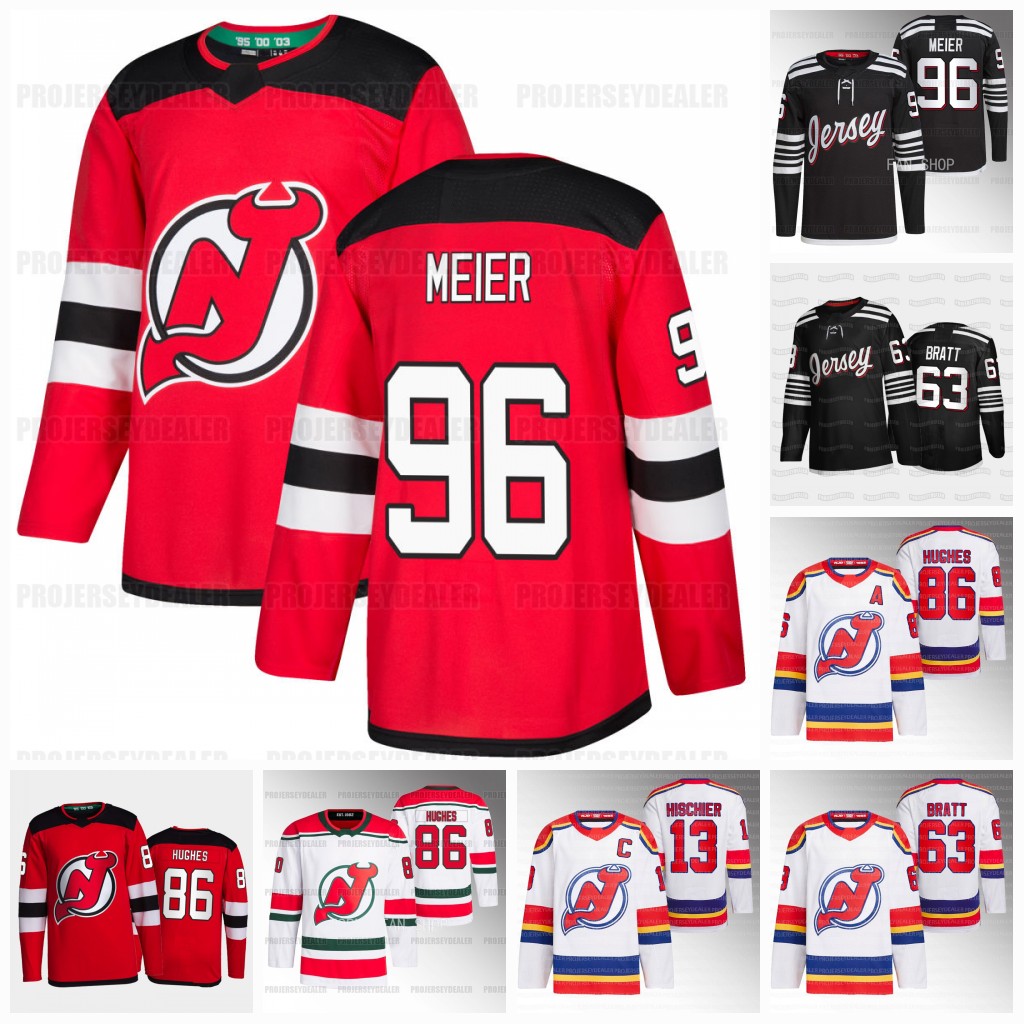 96 Timo Meier 2023 Jerseys Reverse Retro Devils Jack Hughes Jesper Bratt Dawson Mercer Dougie Hamilton Nico Hischier Sharangovich New Jersey Miles Wood Curtis Lazar