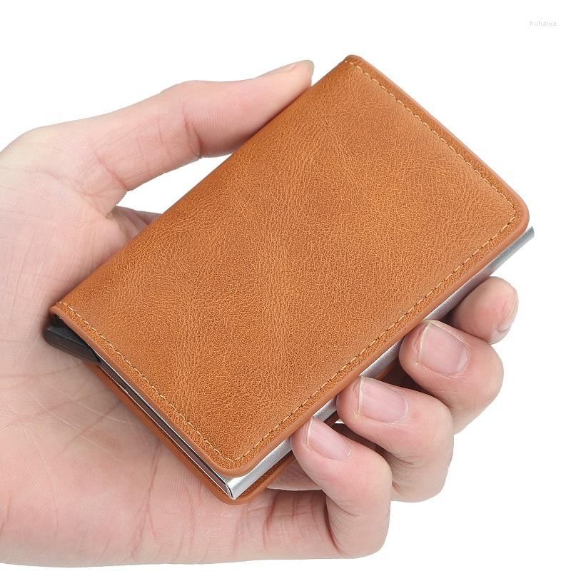 Card Holders Men Holder RFID PU Leather Vintage Unisex Anti Theft Security Aluminum Metal Purse Minimalist Wallet, Brown
Card Holders Men Holder RFID PU Leather Vintage Unisex Anti Theft Security Aluminum Metal Purse Minimalist Wallet, Brown