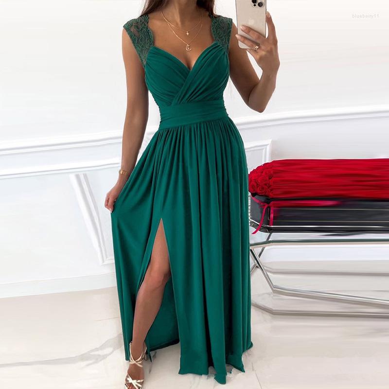Casual Dresses Women' Dress Summer Sexy Solid Color Slim Fit Pleated Slit Sleeveless Lace Backless V-neck Spaghetti Strap, Green
Casual Dresses Women' Dress Summer Sexy Solid Color Slim Fit Pleated Slit Sleeveless Lace Backless V-neck Spaghetti Strap, Green