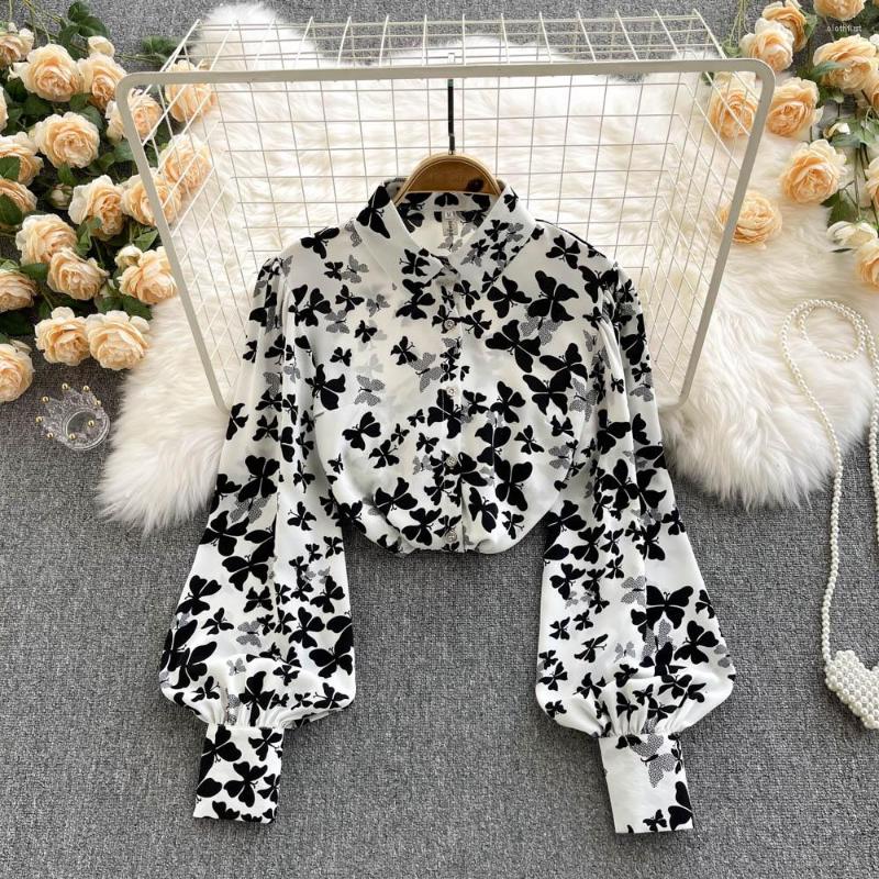Women's Blouses Korean Fashion Floral Chiffon Blouse Lantern Sleeve Vintage Shirts Women Tops And Spring Autumn Designer Blusa Mujer, Color 2
Women's Blouses Korean Fashion Floral Chiffon Blouse Lantern Sleeve Vintage Shirts Women Tops And Spring Autumn Designer Blusa Mujer, Color 2