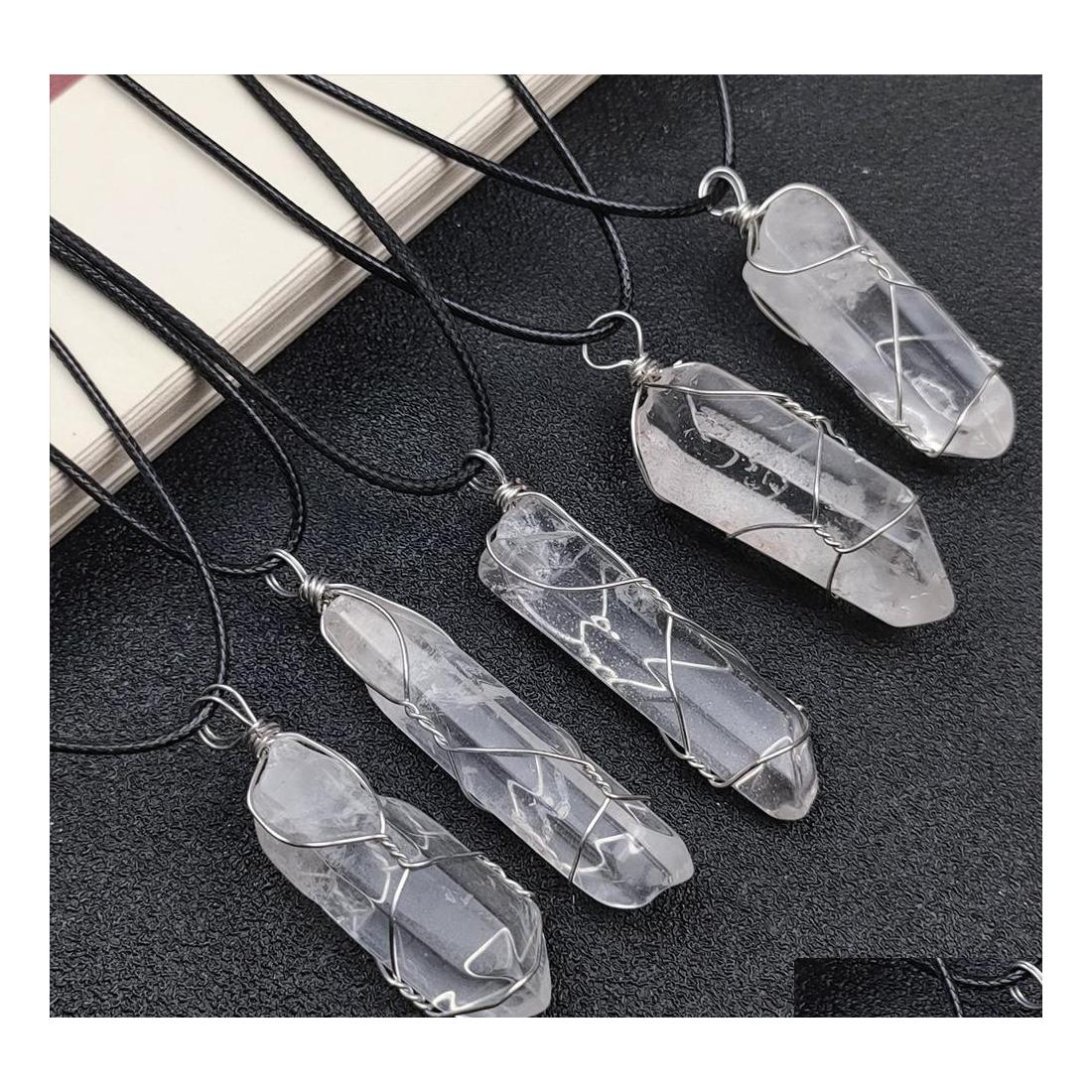 car dvr Pendant Necklaces Wire Wrap White Pillar Reiki Healing Crystal Irregar Energy Stone Quartz Rope Chain Fashion Women Men Jewelry Drop Dhf9P
car dvr Pendant Necklaces Wire Wrap White Pillar Reiki Healing Crystal Irregar Energy Stone Quartz Rope Chain Fashion Women Men Jewelry Drop Dhf9P