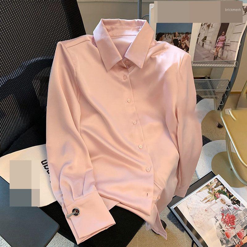 Women' Blouses High-grade Pink Satin Long-sleeved Shirt Women' Spring 2023 French Fashion Design Shirts For Women Chiffon
Women' Blouses High-grade Pink Satin Long-sleeved Shirt Women' Spring 2023 French Fashion Design Shirts For Women Chiffon