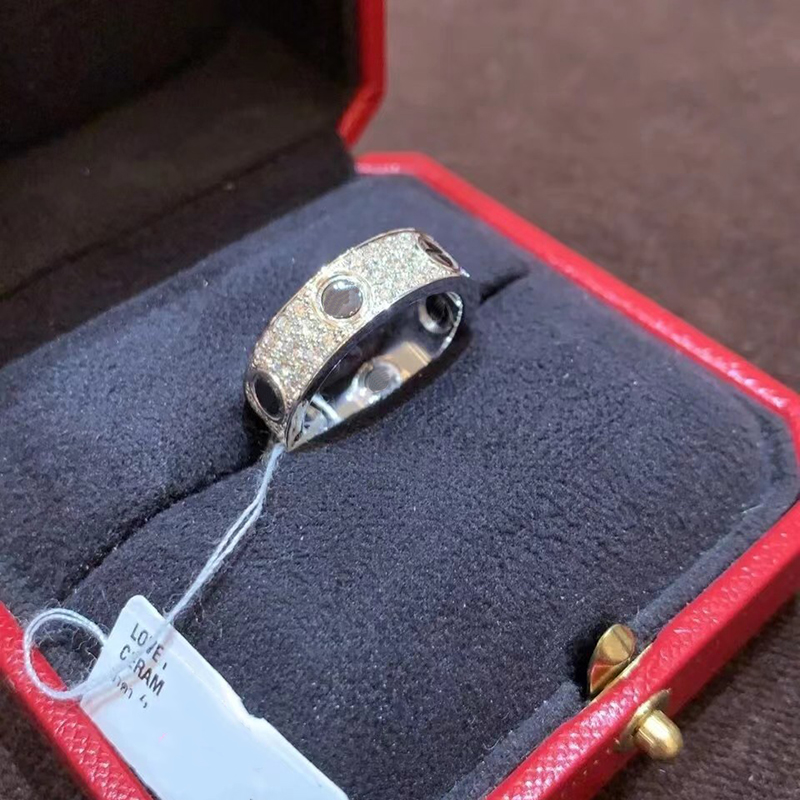 Ring luxury designer ring black full of stars 6-11 size temperament ring high-end light luxury fashion minimalist