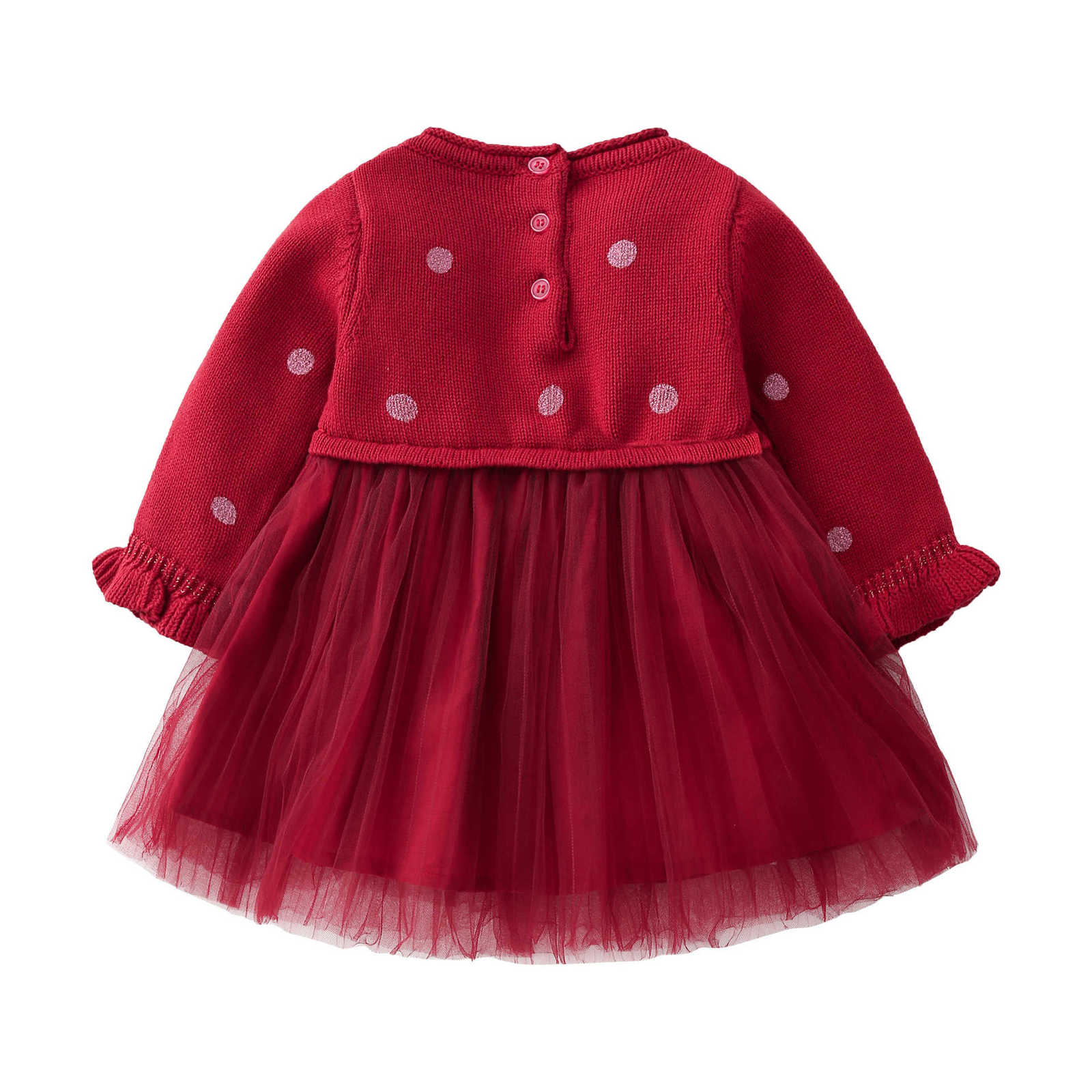 23 Spring and Autumn New Girls' Centennial Celebration Deep Red Dot Knitted 1ess Girls' Long Sleeve Pleated 1ess, Dark red dot skirt
23 Spring and Autumn New Girls' Centennial Celebration Deep Red Dot Knitted 1ess Girls' Long Sleeve Pleated 1ess, Dark red dot skirt