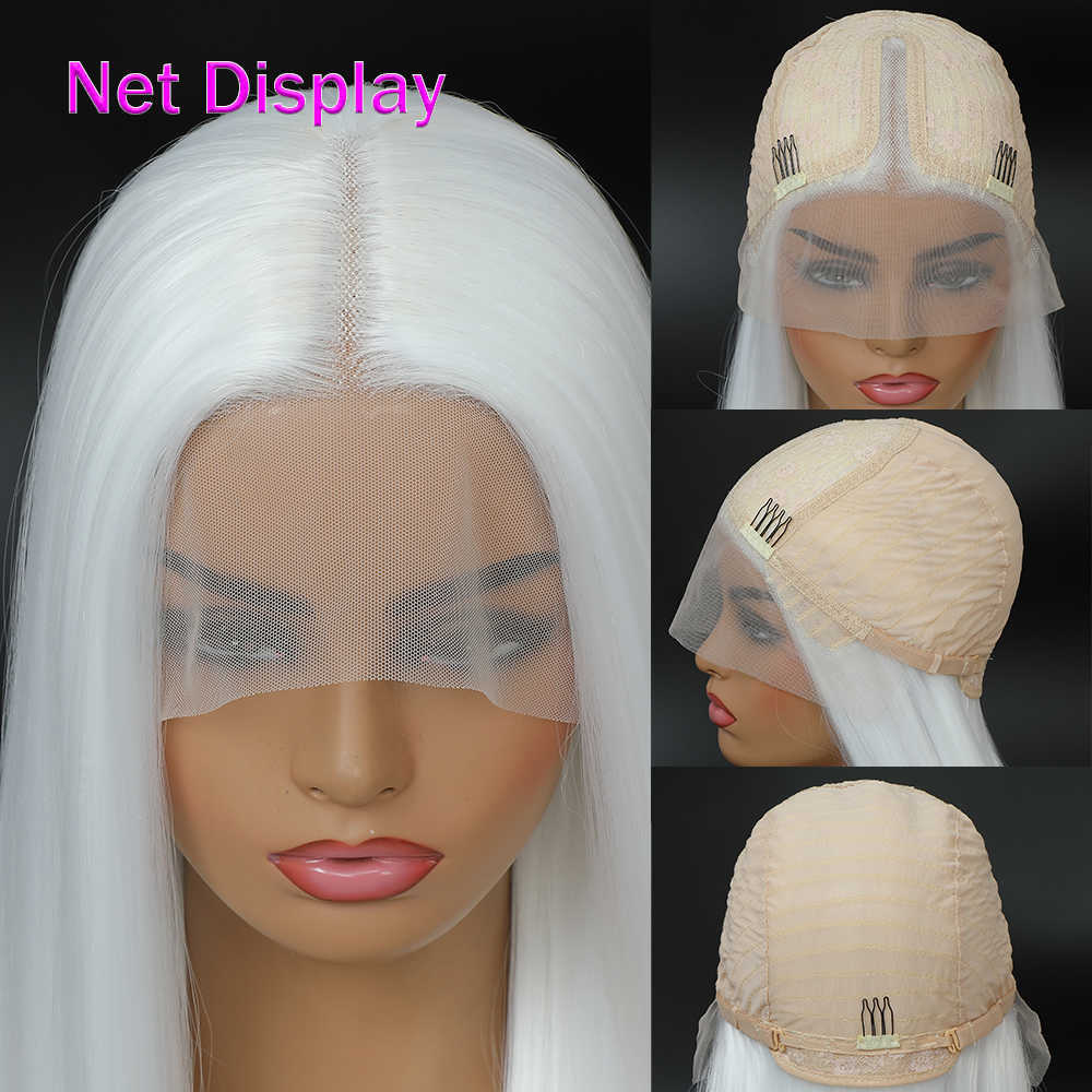 Synthetic Wigs Straight Lace Front Wig Synthetic 13x4x1 Frontal Pre Plucked Baby Hair Long t Part Red 230227 Hair Wigs