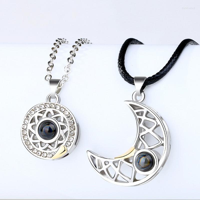 Chains Magnetic Distance Couple Necklace Sun Moon Projection Pendent 100 Languages I Love You Lovers Matching Pendant Jewelry
Chains Magnetic Distance Couple Necklace Sun Moon Projection Pendent 100 Languages I Love You Lovers Matching Pendant Jewelry