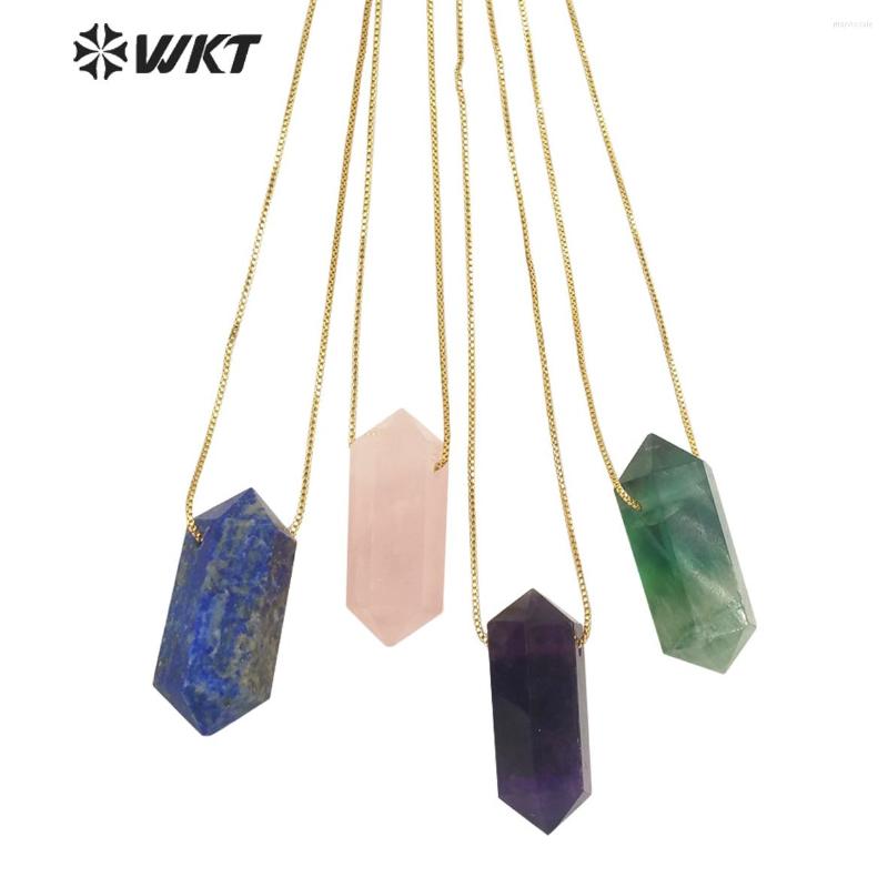 Choker WT-N1373 WKT Beautiful Natural Stone Necklace Hexagonal Cone Double Head Cylinder Four Choice Pendant Girls Birthday Gift
Choker WT-N1373 WKT Beautiful Natural Stone Necklace Hexagonal Cone Double Head Cylinder Four Choice Pendant Girls Birthday Gift