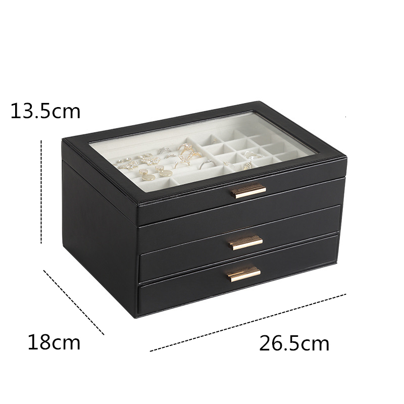 Jewelry Boxes WEJEBOX Green Leather Jewelry Box Jewelry Organizer Earring Ring Bracelet Storage Box Gifts Joyeros Organizador De Joyas 230227