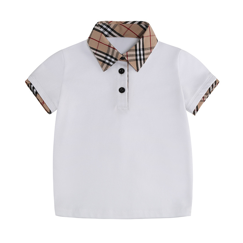 Toddler Kids Boy T Shirt Baby Summer Short Sleeve Tops Childrens Designers Clothes Turn-down Collar T-shirt 1-6Years