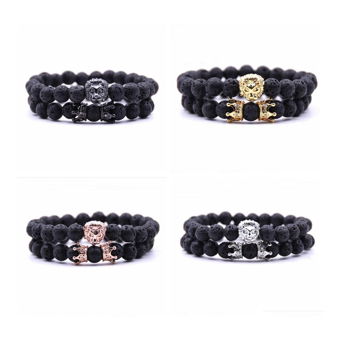 car dvr Beaded Strands 2 Pcs/Set Animal King Lion Head Lava Stone Bracelet Black Natural Crown Couple Braclet Sets For Men Hand Jewelry Acc Dhtyk
car dvr Beaded Strands 2 Pcs/Set Animal King Lion Head Lava Stone Bracelet Black Natural Crown Couple Braclet Sets For Men Hand Jewelry Acc Dhtyk